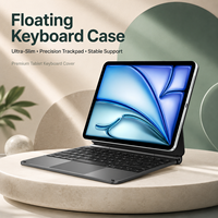 Funda con Teclado Magnético Antisalpicaduras, Marco Metálico Resistente a Derrames, Cierre Seguro, Clickpad, Ahorro de Energía, Protección Reforzada