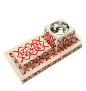 Mabkhara-Brûleur de Bakhoor Arabe Durable Décoratif, Plateau en Nacre, Boîte en Acrylique, Belle Incrustation de Vadrouille, Brûleur de Bakhoor - Product Image 1