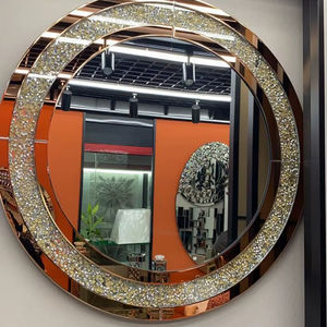 Miroir en verre avec incrustation de mosaïque de nacre, design moderne industriel, écologique, fait à la main, disponible en toutes tailles et styles pour la décoration murale - Product Image 1