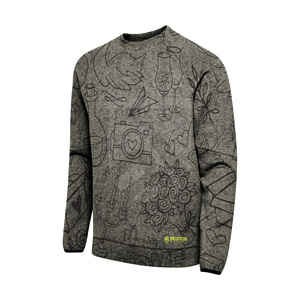 Sweat-shirts à col rond pour femmes, coupe ajustée, en molleton épais, avec broderie frontale et impression sérigraphiée, respirants, pour l'hiver/l'automne, anti-rétrécissement - Product Image 3
