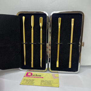 Pousse-cuticules professionnel en acier durable Logo personnalisé mat et brillant plaqué or manucure poussoirs à cuticules à Double extrémité pour ongles - Product Image 1