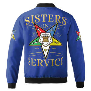 Nom personnalisé Chapitre OES Ordre des soeurs de l'étoile de l'Est en service Blouson aviateur Vestes à manches longues sur mesure de haute qualité - Product Image 6