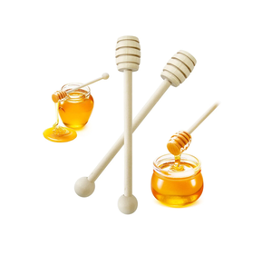 Miel en bois mélange cuillère à miel bâtons cuillère à miel distribution confiture 2 pièces pour une utilisation à la main pour la vente - Product Image 6