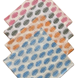 Ridhi 2025คอลเล็คชั่นผ้าเช็ดปากสี่เหลี่ยมผ้าฝ้ายพิมพ์ลายใบไม้แบบแฮนด์เมดอุปกรณ์เสริมมาใหม่ - Product Image 1