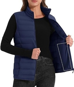 Nouvelle veste matelassée en toile sans manches unisexe d'hiver personnalisée OEM pour l'extérieur, imperméable, respirante, coupe-vent, logo frontal - Product Image 4