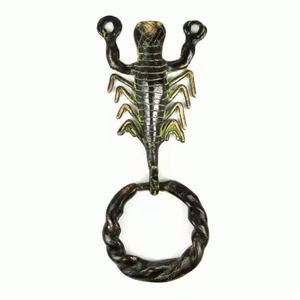 Heurtoir de porte en métal durable finition bronze antique décoration de porte d'entrée robuste maison villa entrée quincaillerie classique - Product Image 5