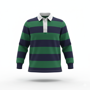 Hombres Color Block Rugby Camisa Manga Larga Polo Casual Streetwear Pullover Top - Product Image 5
