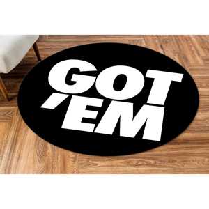 Tapis imprimé : Tapis ronds Got Em, tapis noir, tapis modernes, tapis à poils doux - Product Image 3