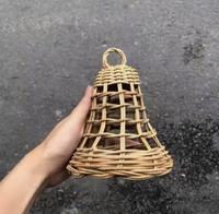 Ornement en rotin naturel Décorations de Noël Arbre en rotin Cadeaux Jouet Bébé Enfants Cadeau Panier Rotin Étoiles Arbre Décor Suspendu