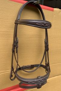 Bride en cuir anglais de haute qualité pour chevaux rembourrage de vache souple et boucles en acier inoxydable bride cousue fantaisie - Product Image 2