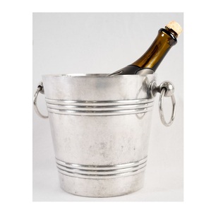 Asas elegantes y clásicas para la barra del hogar Cubo de hielo grande Enfriador de vino de champán Cubo de champán de acero inoxidable - Product Image 5