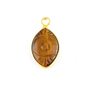 Breloques en pierre précieuse Marquise mauvais œil, pendentif en argent Sterling 925, Vermeil en or, pendentif en pierre précieuse sculpté pour bijoux - Product Image 4