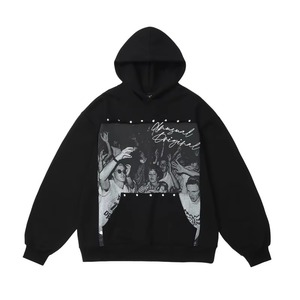 Sweat à capuche personnalisé avec rivets - Haute qualité, style audacieux avec détails en rivets, parfait pour le streetwear urbain, la mode décontractée - Product Image 1
