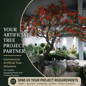 Árbol Artificial de Poinciana Real de 4.7m con Hojas de Seda y Flores de Goma Suave para Decoración de Hoteles y Centros Comerciales (Venta al Por Mayor) - Product Image 3
