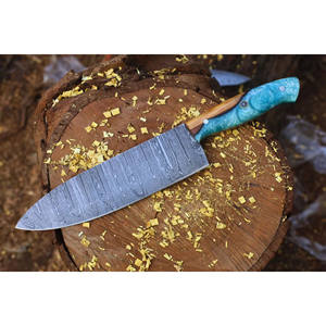 Cuchillo de chef de acero de Damasco hecho a mano con hoja ultraafilada y mango de resina OEM personalizable, regalo de diseño para chefs - Product Image 6