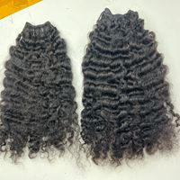 Extension de trame de cheveux humains crus péruviens bouclés à Double dessin, paquets de tissage de cheveux bouclés birmans à extrémité épaisse