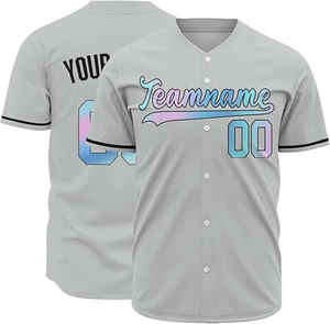 Venta al por mayor sublimación llano blanco béisbol Jersey camiseta hombres béisbol Jersey personalizado equipo uniforme - Product Image 6