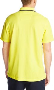 Men's for Quick Dry Performance Short Sleeve <b>Shirt</b> Rib Collar <b>Button</b> Front Casual Solid Pattern Regular-Fit Knitted Fabric - Product Image 3