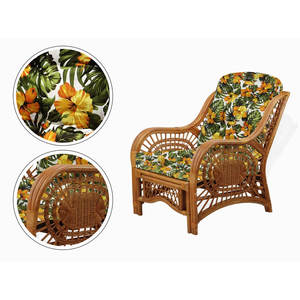Malibu Lounge Lot de 4 chaises coloniales faites à la main en rotin naturel et osier causeuse et table basse avec verre pour le salon - Product Image 5