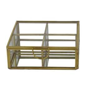 High Quality <b>Glass</b> and Brass Luxury Jewelry <b>Box</b> with Necklace Organizer Customizable Storage <b>for</b> Decorative Trinkets Gift Giving - Product Image 1