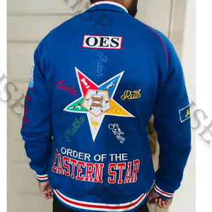 Varsity <b>jackets</b> OES <b>Jackets</b> Masonic latter Women <b>Jacket</b> OES ROYAL BLUE-HSE - Product Image 2