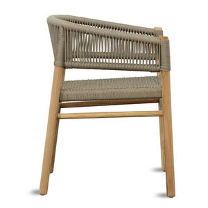 Fauteuil de salle à manger d'extérieur contemporain en teck et corde tressée pour villa, hôtel, restaurant et patio - Mobilier d'extérieur - Product Image 5