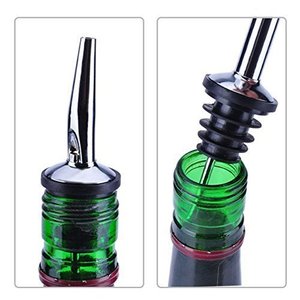 Verseur de bouteille Freeflow en acier inoxydable pour distributeur de spiritueux et de vin avec bouchon en silicone et bouchon anti-poussière pour boissons Whisky - Product Image 5