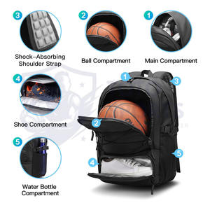 กระเป๋าบาสเก็ตบอลโพลีเอสเตอร์ ดีไซน์พิมพ์โลโก้ตามสั่ง ราคาสมเหตุสมผล ผู้ขายยอดนิยม คุณภาพดี น้ำหนักเบา ระบายอากาศได้ดี - Product Image 5