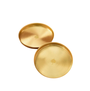 Sous-verres en métal de conception haut de gamme, finition dorée, forme ronde, pour la maison et les hôtels, dessous de verre pour servir les boissons sur la table avec support - Product Image 4