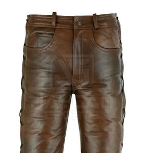 Pantalon en cuir pour homme de haute qualité, décontracté, couleur unie, best-seller, streetwear - Product Image 6