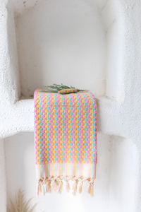 Turc Pom Pom main cuisine petite serviette Peshkir Pestemal multicolore maison essuie-mains décoratifs à pois - Product Image 4