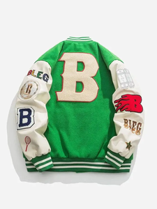 Chaqueta de Béisbol Varsity Impermeable Personalizada para Hombre, Corte Ajustado, Forro Polar, Logotipo Personalizado OEM, Secado Rápido y Transpirable - Product Image 2