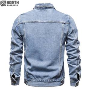 Veste denim brodée personnalisée pour hommes, délavée à l'acide, coupe ample, bouton, conception de camionneur délavé 100% coton pour l'hiver, veste en jean - Product Image 6