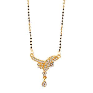 Kriaa Collier chaînes fines plaqué or blanc autrichien Mangalsutra 1500653 - Product Image 1