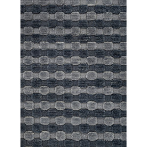Alfombra de Lana Tejida a Mano con Diseño Geométrico Clásico Azul Contorno HWL-474, Rectangular, para Sala de Estar, Decoración del Hogar y Uso en Pasillos - Product Image 3