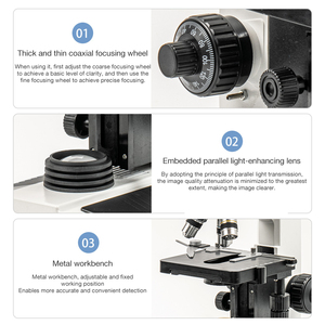 <span class=keywords><strong>Microscope</strong></span> biologique binoculaire professionnel haute puissance 1600X avec tête articulée pour une recherche en laboratoire précise - Product Image 3