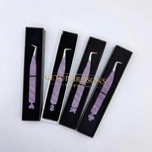 Pince à épiler professionnelle Boot 90 pour extensions de cils avec paillettes, en acier inoxydable, différentes formes de coupes, logo et couleur personnalisables - Product Image 6