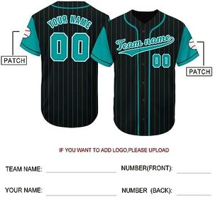 Camisetas de béisbol personalizadas con nombre y número, nuevas camisetas personalizadas negras a rayas para hombres, mujeres, jóvenes y niños, ropa deportiva - Product Image 5