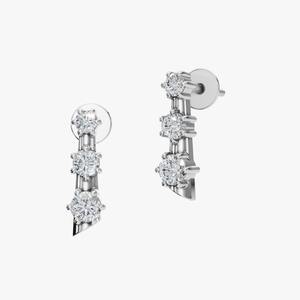 Pendientes de Plata de Ley 925 con Diamantes de Moissanita, Forma Redonda, Regalo para Ella - Product Image 3