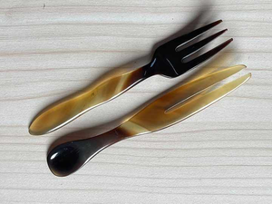 Ensemble de couverts en corne indienne, poli, corne naturelle, ustensiles de table, cuillères de service, écologiques, design personnalisé, haute qualité - Product Image 6