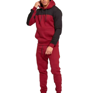 Conjunto de chándales de Jersey unisex personalizados, sudaderas con capucha de lana de algodón 100%, chándal liso para hombre, chándal estampado de talla grande - Product Image 1