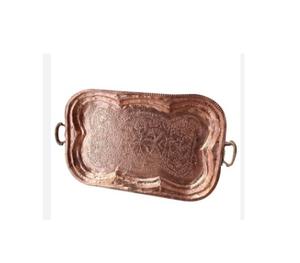 ถาดเสิร์ฟแบบทุบทำจากทองแดงทำมือโต๊ะสไตล์อินเดียรูปทรงสี่เหลี่ยมสำหรับใช้ในบ้าน - Product Image 5