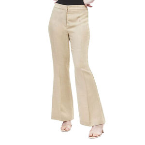 New Hot Selling Casual Wear Women Flare <b>Trousers</b> and Patchwork 100% Cotton <b>Elastic</b> <b>Waist</b> Women Flare <b>Trousers</b> - Product Image 4