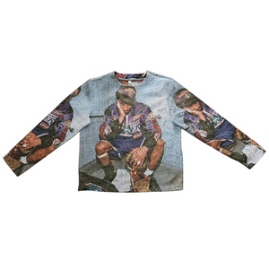 Premium DTG Printed Unisex Cotton Crewneck Fleece Sweatshirt Custom Logo Streetwear Anti-shrink 370g Vintage Style Men Winter - Product Image 5