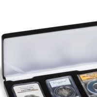 Boîte d'emballage de pièces de monnaie certifiées en similicuir noir pour Pcgs Ngc Anacs