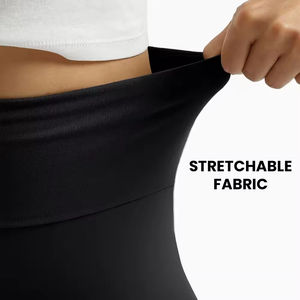 Ensemble de sport pour femme : Soutien-gorge court dos nageur uni et Legging de yoga évasé long en Spandex/Nylon, taille haute, taille élastique, respirant - Product Image 4