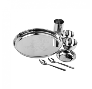Vente chaude Dernière conception Vaisselle Alimentaire Thali Ensemble Miroir Fini Forme Ronde Dîner Thali Ensemble Pour La Vaisselle - Product Image 1
