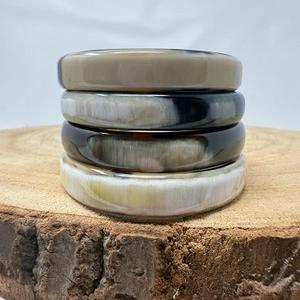 Pulsera de cuerno único, brazaletes de cuerno de búfalo Natural, pulseras de cuerno pulido ancho para mujer, joyería Bohemia, ágata de moda - Product Image 1