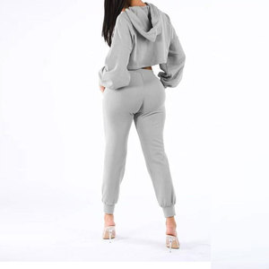 Ensemble de sweats à capuche courts pour femmes, vêtements de mode durables, coupe-vent, fabriqués en usine - Product Image 2