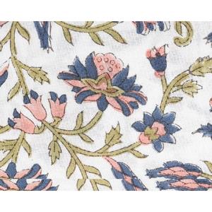 100% tela de algodón blanco suave para ropa de mujer bata India cortinas bolsas-versátil estampado Floral decoración del hogar camisa de cubierta suave - Product Image 2